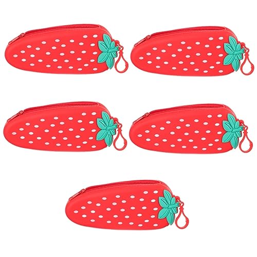 ABOOFAN 5 Stück Reißverschluss-Federmäppchen Für Mädchen Mit Reißverschluss Süßes Federmäppchen Für Erdbeer-Schreibwarentasche Mit Reißverschluss von ABOOFAN