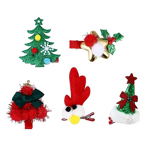 ABOOFAN 5 Stück Weihnachts-Haarspangen Weihnachts-Pailletten-Haarspangen Weihnachtsfeierbevorzugung Weihnachts-Haar-Accessoires Tiara Für Mädchen Tier-Haarspangen Haar-Accessoire von ABOOFAN