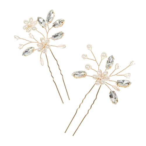 ABOOFAN 6 Stk Haargabel Haarschmuck für den Sommer Vintage-Dekor Haarspangen Tiara Haarstock Gabel Hochzeit verwenden Haarnadel Kristall Kopfbedeckung Blumendesign Haarteil Braut von ABOOFAN