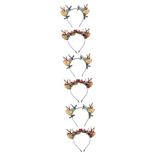 ABOOFAN 6 Stk Weihnachtsstirnband Weihnachtsdeko Stoff Haarschmuck Kind Geweih von ABOOFAN