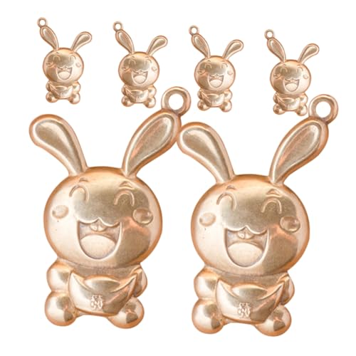 ABOOFAN 6 Stück Messing Hase Anhänger Schlüsselanhänger Diy Charms Retro Kaninchen Form für Rucksack Schmuck Basteln Zubehör von ABOOFAN