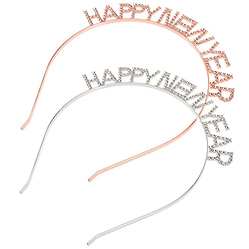 ABOOFAN 6 Stk Neues Jahr Stirnband Neujahrs-kopfhörer Neujahrsstirnband 2023 Neues Jahr Haarband 2023 Haarschmuck Gastgeschenke Diademe Des Neuen Jahres Zubehör Strasssteine Strass von ABOOFAN