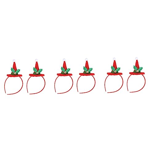 ABOOFAN 6 Stk Mini-Haargummis Kostümzubehör Weihnachtsstirnbänder Partybevorzugung Ornament Haarbänder Partyzubehör Haarband Weihnachten Stirnband Zylinder Kopfbedeckung Kind Dekorationen von ABOOFAN