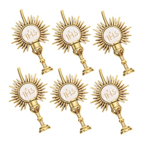 ABOOFAN 6 Stück Religiöse Brosche Kelch-Krawattennadel Stift aus Zinklegierung Revers-Krawattennadel katholische Erstkommunion religiöse Anstecknadeln Kelchschmuck Staschpunkt Golden von ABOOFAN