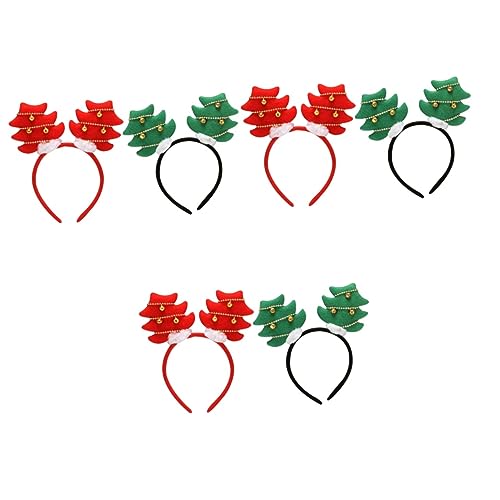 ABOOFAN Haarbänder 6 Stück Weihnachts-Haar-Accessoire In Form Von Grünen Haarreifen Baumreifen Glöckchen Glitzerndes Haarband Niedliche Cosplay-Kopfbedeckung Geschenke Weihnachtsgeschenke von ABOOFAN