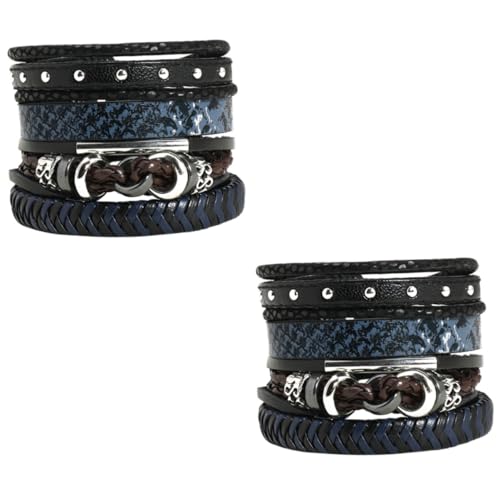 ABOOFAN 8 Stk Armband Männer Herrenarmbänder gewebte Armbänder spiralförmige Haargummis Armreifen für Damen Haarbänder Armbänder für Frauen Mode Stirnband Suite Schmuck Fräulein Kunstleder von ABOOFAN