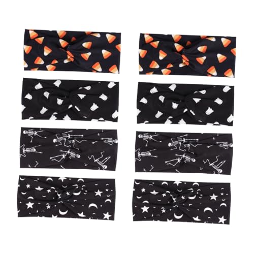 ABOOFAN 8 Stk Halloween-stirnband Haaraufsätze Stirnbänder Elastische Haargummis Haarband Haarschmuck Für Frauen Dehnbare Haarbänder Polyester-spandex Schal Yoga Fräulein von ABOOFAN