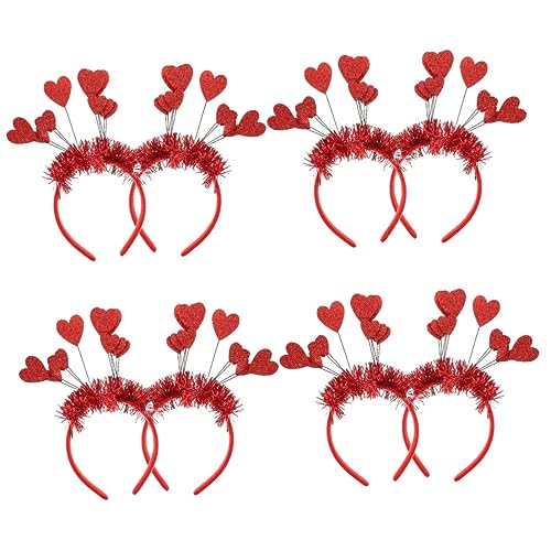 ABOOFAN 8 Stk Valentinstag Kopfbedeckungen Pailletten Stirnbänder Urlaub Stirnbänder Valentinstag-kopfbedeckungen Für Erwachsene Herz-bopper-stirnband Plastik Erwachsener Metallische Linie von ABOOFAN