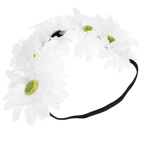 ABOOFAN Haarschmuck Für Damen Frauen Haarband Mädchen Stirnband Stirnband Frauen Kopfschmuck Stirnbänder Kopfschmuck Für Damen Zubehör Sonnenblume Weiß Stoff Fräulein von ABOOFAN