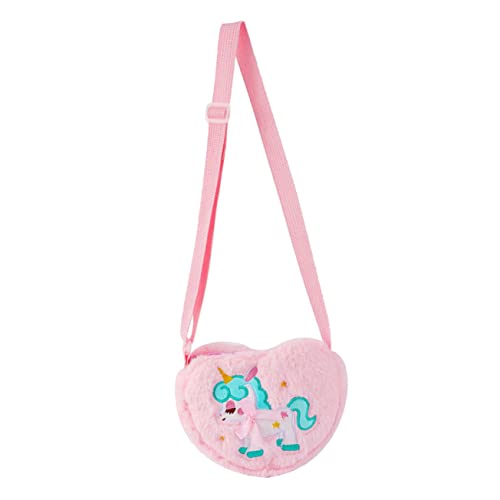 ABOOFAN Einhorn Umhängetasche Schultertasche Umhängetaschen Cartoon-Einhorn-Tasche Cartoon-Design-Tasche Einhorn Samtbeutel Flauschige Einhorn Handtasche Mädchen Plüsch Niedlich Geschenk von ABOOFAN