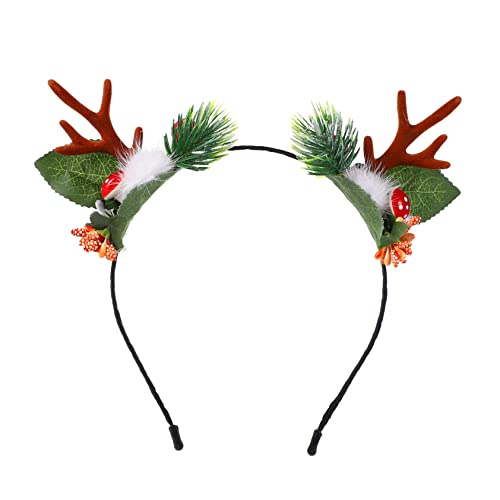 ABOOFAN Geweih Stirnband Weihnachts-cosplay-stirnbänder Hirsch Stirnband Geweih Haarband Weihnachtsfeier Kopfband Verkleiden Winterfest-kopfbedeckung Zubehör Stoff Kind Tier von ABOOFAN