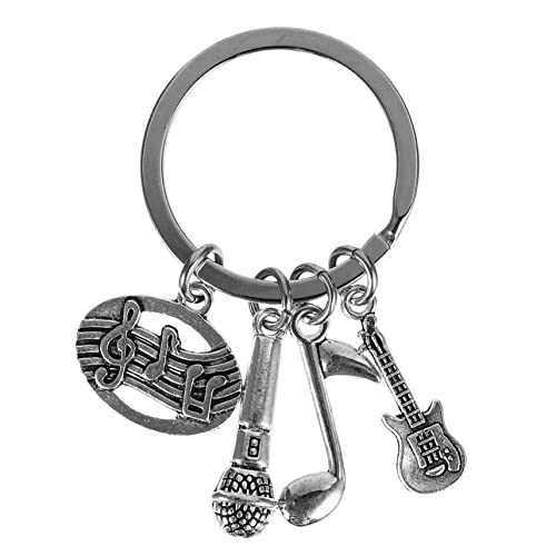 ABOOFAN Schlüsselanhänger Mit Musikmotiven Gitarren Und Noten-design Aus Robustem Metall Praktisch Als Taschen Oder Rucksack-anhänger von ABOOFAN