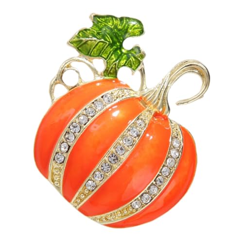 ABOOFAN Glitzernde Kürbis Brosche mit Strasssteinen Halloween Schmuck für Damen Emaillierte Anstecknadel Dekoratives Zubehör für Pullover Jacken und Festliche Outfits von ABOOFAN