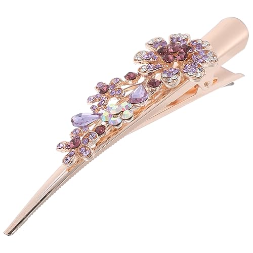 ABOOFAN Haarschmuck Für Damen Haarspange Für Damen Entenschnabel-haarspange Für Mädchen Dekorative Strass Haarspange Haarklammer Süße Haarspange Fräulein Metall Violett Einfach Zubehör von ABOOFAN