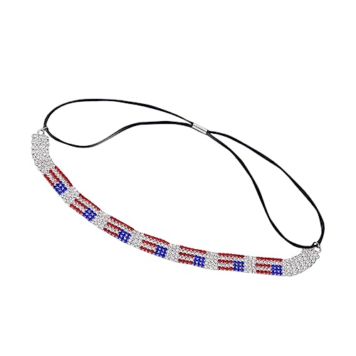 ABOOFAN Haarschmuck Für Frauen Usa-Stirnband Strass-Kopfbedeckung Funkelnder Perlen-Kopfschmuck Damen-Haarschmuck Amerikanische Flagge Stirnband Kopfbedeckung Miss-Strasssteine von ABOOFAN