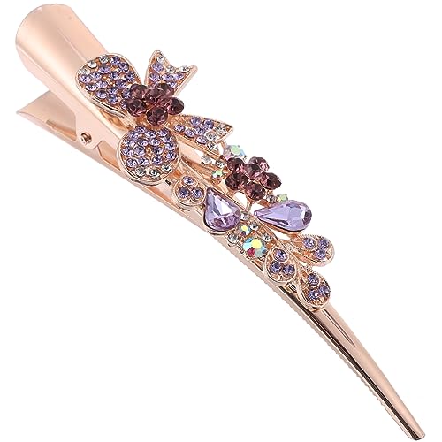 ABOOFAN Haarschmuck Für Damen Dekorative Haarspange Für Mädchen Glänzende Haarspange Clip Für Haare Strass-haarspange Kristall-haarspange Clip-ins Violett Metall Einfach Fräulein Schmücken von ABOOFAN