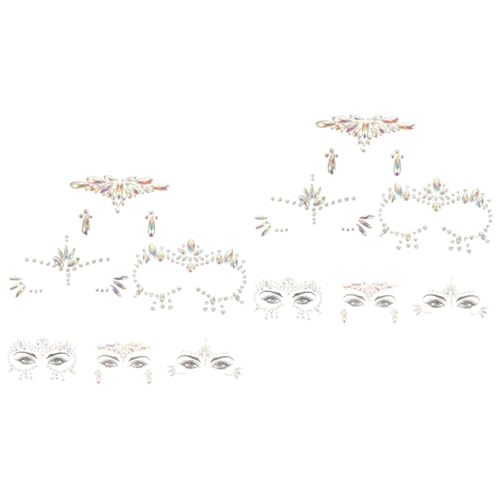ABOOFAN Halloween-Aufkleber 6 Blätter Strasssteine Gesichtsaufkleber Meerjungfrau Gesicht Tätowierungen von ABOOFAN