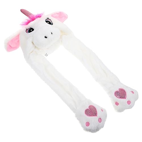 ABOOFAN Bewegliche Ohren Plüsch Cartoon Tierform Hut Urlaub Party Cosplay Junge Mädchen Erwachsene Hut Einhorn Cosplay Hut Tierhut-requisite Karikatur Ohrenschützer Kind Polyester von ABOOFAN