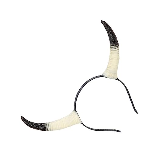 ABOOFAN Kopfbedeckung Kopfschmuck Aus Horn Ohr Stirnband Hörner Stirnband Gotischer Stirnband Aus Schafshorn Stirnband Aus Horn Halloween-hörner-kopfschmuck Dämon Antilopenhorn Pu von ABOOFAN