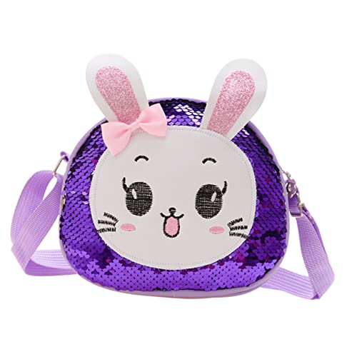 ABOOFAN Umhängetasche Für Kinder Tasche Kinder Tasche Mädchen Kinder Portemonnaie Kinder Handtasche Mädchen Tasche Kindertasche Plüsch Tasche Bote Baby Violett Pu-Leder Schultertasche von ABOOFAN