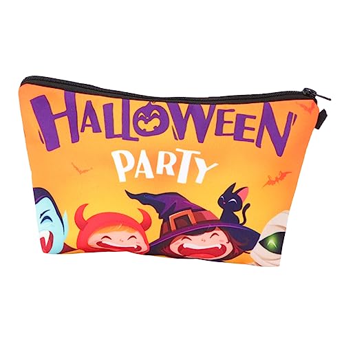 ABOOFAN Halloween-Muster-Kosmetiktasche Reisekosmetiktasche Für Damen Halloween-Kosmetiktasche Halloween-bleistiftbeutel Halloween-kulturbeutel Reißverschluss Schwamm Mäppchen Reisen von ABOOFAN