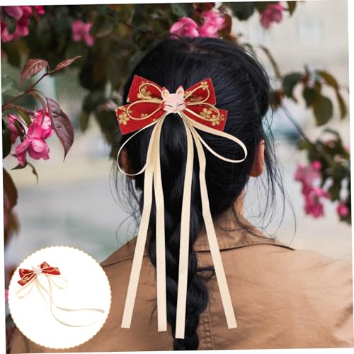 ABOOFAN Langer Quasten haarclip mit Fuchs Schleifen design Eleganter Haarschmuck für Mädchen und Bräute Geeignet für Hochzeiten Festliche Anlässe und Alltagslook von ABOOFAN