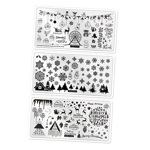 ABOOFAN Nagel-Kit-Set Weihnachtsdekoration Geweih-Dekor Stempel Für Nägel Stempelset Mit Stempel Weihnachts-Nagelstempel Nagelstempel-Vorlagen Weihnachtsform Papierkarte von ABOOFAN