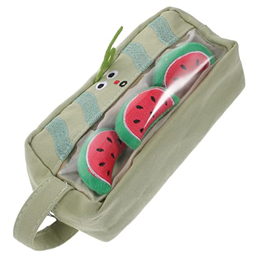 ABOOFAN Federmäppchen Obst Bleistiftverpackung Etui Für Bleistifthalter Federmäppchen Früchten Bleistiftbeutel Süß Süße Canvas-Tasche Segeltuch Wassermelone Mädchen Aufbewahrungstasche von ABOOFAN