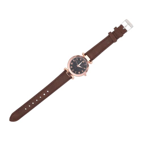 ABOOFAN Damen-Armbanduhr Mit Lederarmband Schlichtes Design Mit Römischen Ziffern Leicht Geeignet Für Freizeit Schule Und Partys Präzise Mechanik Für Genaue Zeitmessun von ABOOFAN