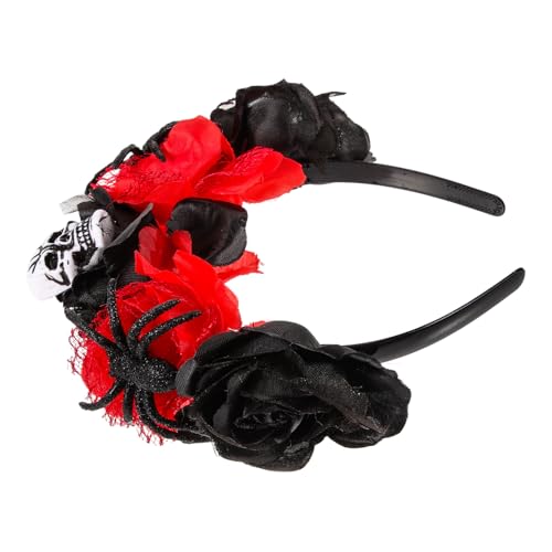 ABOOFAN Spitze Blumenstirnband Rose Blumenkopfschmuck Tag Der Toten Kopfschmuck Party Haarspange Blumendekorationen Hexenkostüm Hochzeit Stirnband Simulation Blumenhaar Frauen Kopfschmuck von ABOOFAN