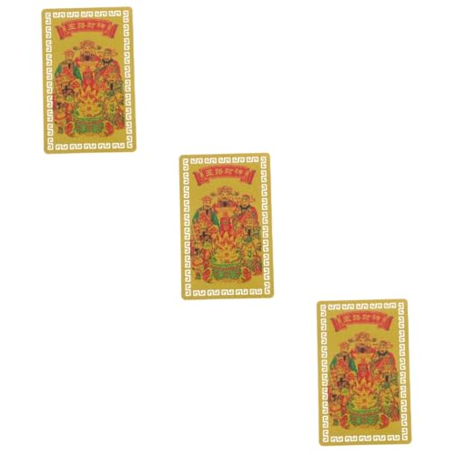 ABOOFAN Stall Segen 3st Geldbeutel Buddhistisches Kleine Segenskarte Shui Maskottchen Tierschreck Geldbörsen Exquisites Amulettkarte Im Chinesischen Stil Aluminium-Magnesium-Legierung Glück von ABOOFAN