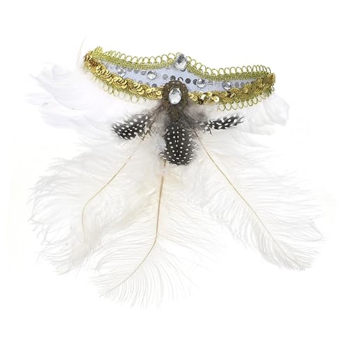 ABOOFAN Faszination Für Frauen -fascinator-kopfschmuck Party Faszination Frauen Stirnband Karnevalskopfschmuck 1920er Kopfschmuck Für Damen Weiß Feder Haarschmuck Fräulein Halloween von ABOOFAN