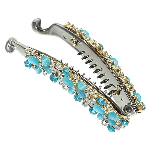 ABOOFAN Haarspange Mit Strass Vintage-haarspangen Bananen-haarspangen Für Frauen Bananenclip Strass-bananenklammern Für Haare Haar Klammern Haarkammclip Metall Ausgabekarte Opal Fräulein von ABOOFAN