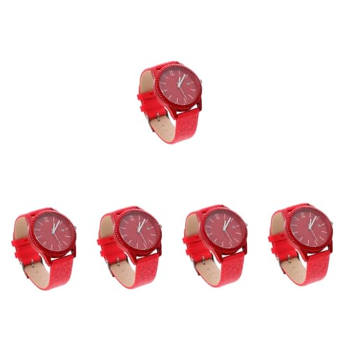 ABOOFAN 5 Stücke Uhr Frauen Armbanduhr Modische Dekorative Uhr Für Damen Verstellbares Lederarmband von ABOOFAN
