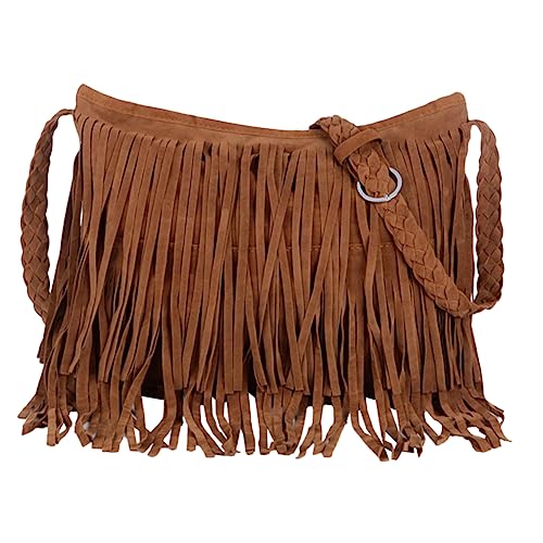 ABOOFAN Umhängetasche Damen Fransen Schultertasche Crossbody Tasche Retro Quastendesign Großes Fassungsvermögen Polyestermaterial Vielseitig für Alltag Reisen Party von ABOOFAN