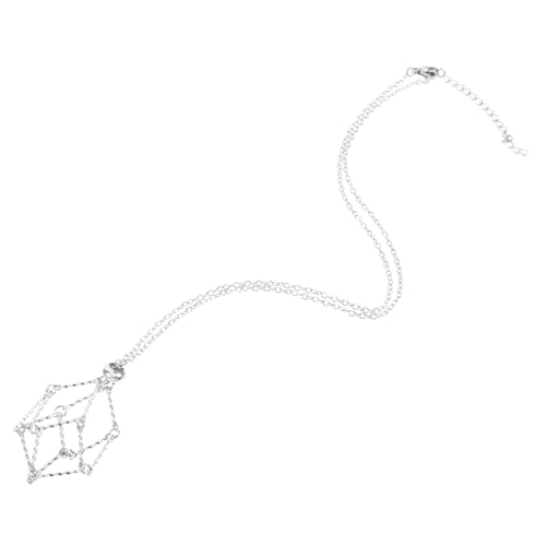 ABOOFAN Verstellbare Edelstahl Kristallhalter Halskette mit Netzkäfig für Natürliche Edelsteinanhänger Damen Modeschmuck Zubehör Langlebig und Rostfrei von ABOOFAN
