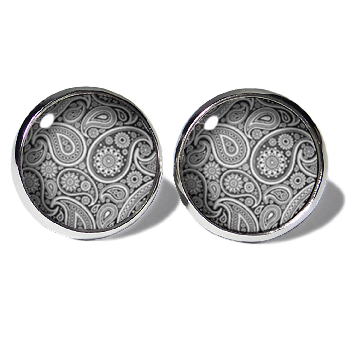 Abouki Edelstahl Ohrstecker Silber Motiv Paisley Silber Paisleymuster Boho Stecker Ohrringe Mädchen Damen Silber-Grau Geschenk-Idee Abouki Edelstahl Ohrstecker Silber Motiv Paisley Silber Paisleymuster Boho Stecker Ohrringe Mädchen Damen Silber-Grau Geschenk-Idee von ABOUKI