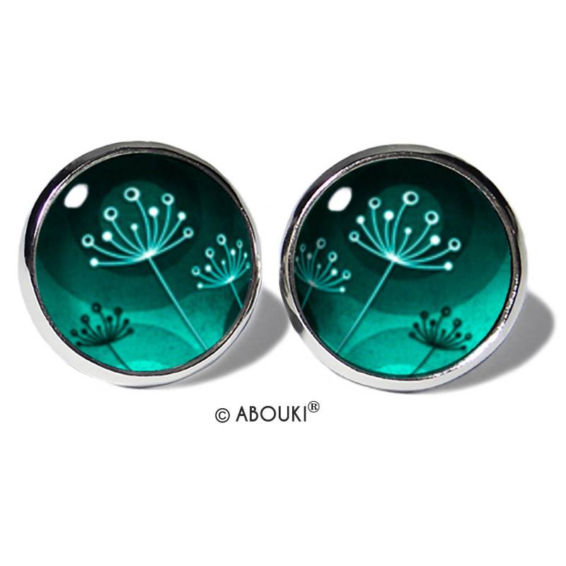 Dillblüten Türkis Ohrstecker Edelstahl Abouki Damen Mädchen Kinder Ohrschmuck Handgefertigte Ohrringe Motiv Blüten Natur Blume Geschenk-Idee von ABOUKI
