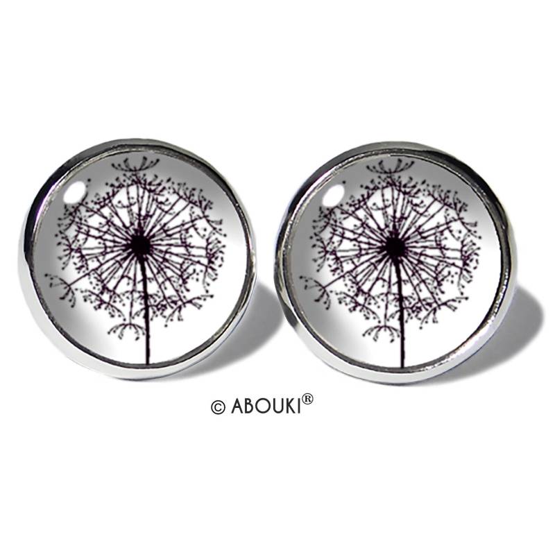 Pusteblume Weiß Ohrstecker Edelstahl Abouki Damen Mädchen Kinder Ohrschmuck Handgefertigte Ohrringe Motiv Natur Geschenk-Idee von ABOUKI