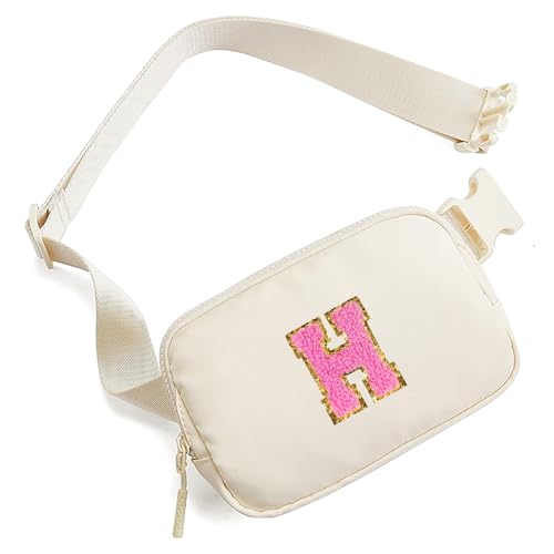 Kleine Bauchtasche mit Initialenbuchstaben, Gürteltasche für Teenager, Mädchen, Frauen, Mini-Hüfttasche mit verstellbarem Riemen, niedlich, adrett, Cross-Body, Reise-Geldbörse, trendig, von ABOUME