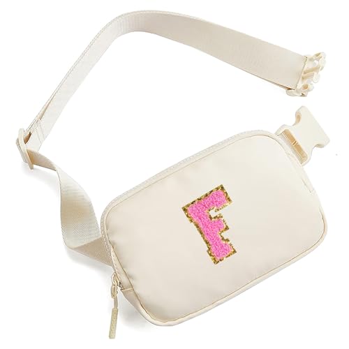 Kleine Bauchtasche mit Initialenbuchstaben, Gürteltasche für Teenager, Mädchen, Frauen, Mini-Hüfttasche mit verstellbarem Riemen, niedlich, adrett, Cross-Body, Reise-Geldbörse, trendig, von ABOUME