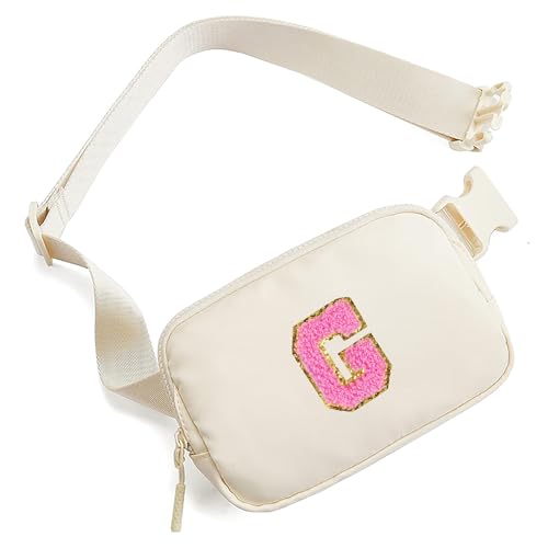 Kleine Bauchtasche mit Initialenbuchstaben, Gürteltasche für Teenager, Mädchen, Frauen, Mini-Hüfttasche mit verstellbarem Riemen, niedlich, adrett, Cross-Body, Reise-Geldbörse, trendig, von ABOUME