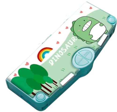 ABRAGO Pop-Up-Federmäppchen für Schreibwaren mit Knopffach, Schreibwaren-Etui für Kinder, Jungen und Mädchen, inklusive Lineal, Schere, Spitzer von ABRAGO