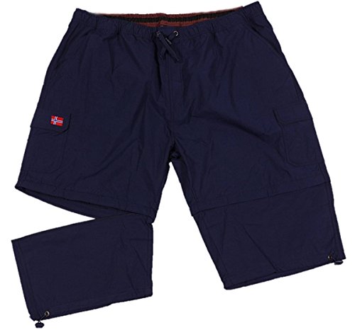 Abraxas Echte Übergrößen Schicke Zipp-Off-Cargo Bermuda Dunkelblau 5XL von Abraxas