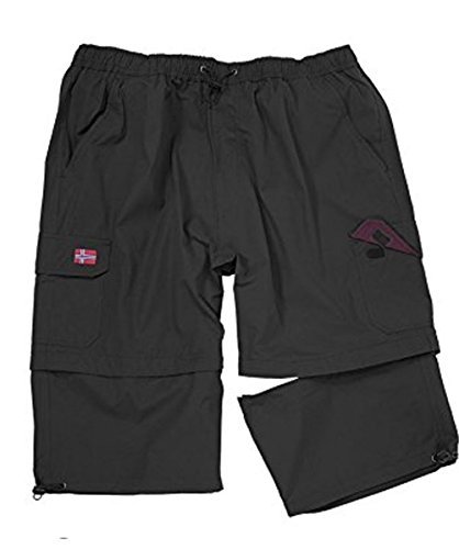 Abraxas Echte Übergrößen Schicke Zipp-Off-Cargo Bermuda Schwarz 10XL von Abraxas