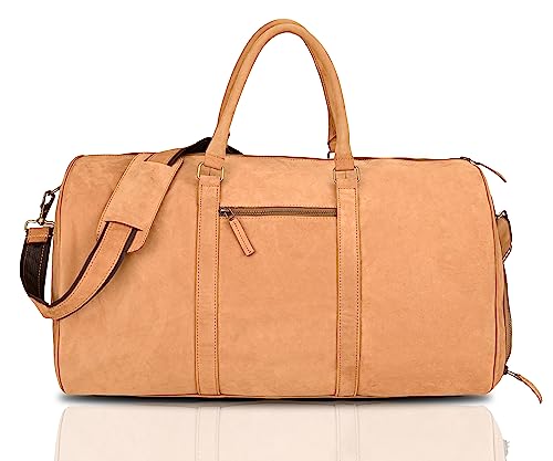 Abrix Reisetasche, Reisetasche, Gepäck/Turnbeutel für Damen und Herren, Vintage-Stil, extra groß, mehrere Taschen, Braun, Reisetasche von ABRIX