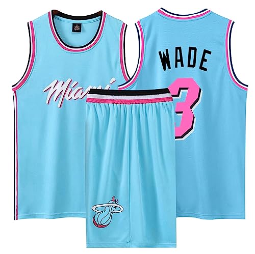 2-Teiliges Kinder/Erwachsene Basketball Jersey,Kinder/Erwachsener Basketball Jersey & Basketball Shorts,Kinder/Erwachsener ärmelloses Atmungsaktives Basketball T-Shirt Weste und Shorts Blau 2XS von ABRTJCL