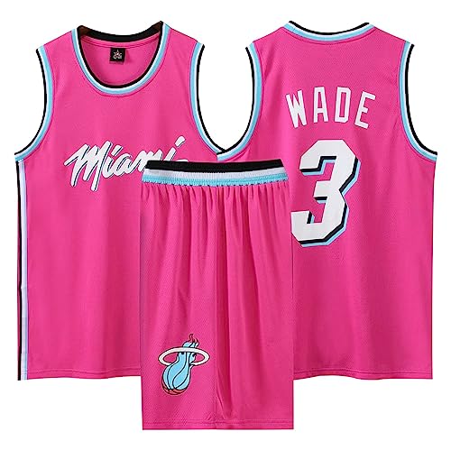 2-Teiliges Kinder/Erwachsene Basketball Jersey,Kinder/Erwachsener Basketball Jersey & Basketball Shorts,Kinder/Erwachsener ärmelloses Atmungsaktives Basketball T-Shirt Weste und Shorts Rosa 2XS von ABRTJCL