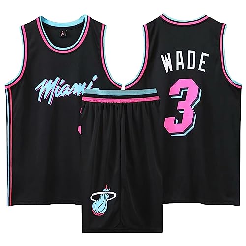 2-Teiliges Kinder/Erwachsene Basketball Jersey,Kinder/Erwachsener Basketball Jersey & Basketball Shorts,Kinder/Erwachsener ärmelloses Atmungsaktives Basketball T-Shirt Weste und Shorts Schwarz 3XL von ABRTJCL