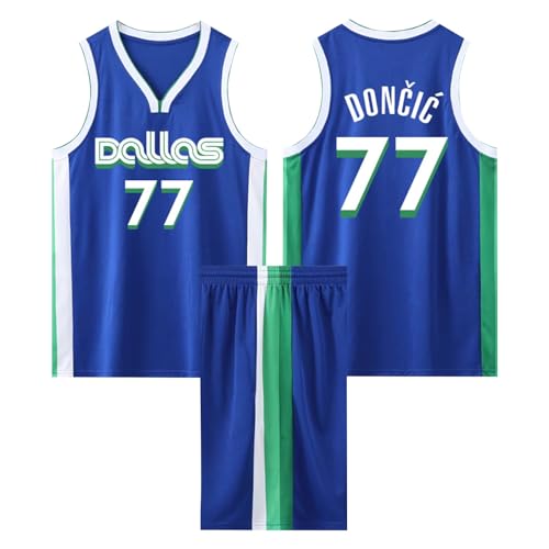 2-Teiliges Kinder/Erwachsene Basketball Sportbekleidung, Kinder/Erwachsener Basketball T-Shirt Weste + Shorts, Kinder/Erwachsener Basketball Trikot Shirt und Shorts Blau L von ABRTJCL